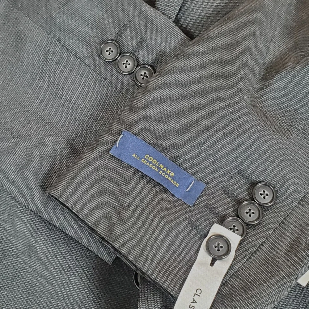 JCP Stafford Suit Coat Jacket Charcoal 44 REG Classic Fit Coolmax All Season NWT